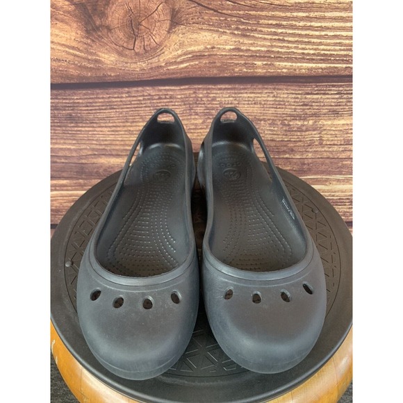 CROCS Shoes - Crocs Woman’s Kadee Mary Jane black slip on Flat Dress Ballet Shoes Size 9